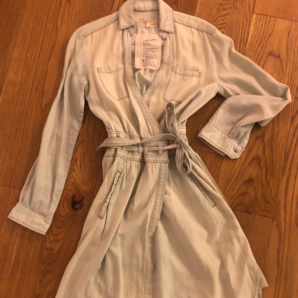 DVF x Current Elliot denim wrap dress